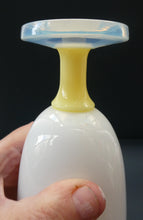 Load image into Gallery viewer, Vintage French Art Glass. SEVRES Cristalleries White &amp; Yellow Opaline  Goblet
