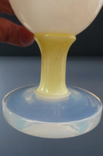 Load image into Gallery viewer, Vintage French Art Glass. SEVRES Cristalleries White &amp; Yellow Opaline  Goblet
