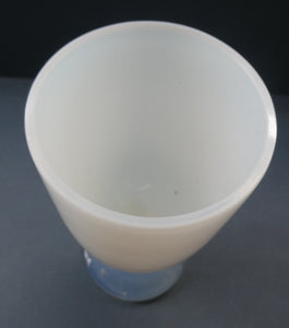 Vintage French Art Glass. SEVRES Cristalleries White & Yellow Opaline  Goblet