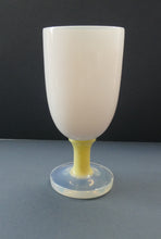 Load image into Gallery viewer, Vintage French Art Glass. SEVRES Cristalleries White &amp; Yellow Opaline  Goblet
