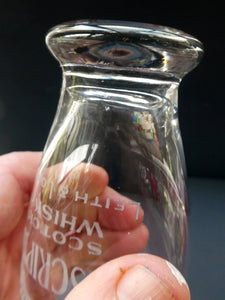 Rare 1890s Scottish Antique Whisky Dram Glass for Butcher & Co. Prescription Whisky LEITH & London