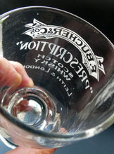 Load image into Gallery viewer, Rare 1890s Scottish Antique Whisky Dram Glass for Butcher &amp; Co. Prescription Whisky LEITH &amp; London
