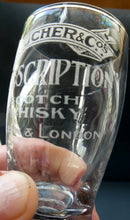 Load image into Gallery viewer, Rare 1890s Scottish Antique Whisky Dram Glass for Butcher &amp; Co. Prescription Whisky LEITH &amp; London
