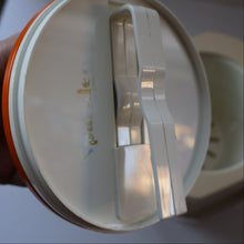 Load image into Gallery viewer, Vintage 1970s SPACE AGE Orange and White Sparklets Ice Bucket. Complete with Tongs in the Lid
