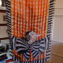 Load image into Gallery viewer, Vintage 2003 Long MOSCHINO Larioseta Como Olive Oyl Silk Scarf (with Original Orange Label)
