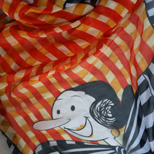 Load image into Gallery viewer, Vintage 2003 Long MOSCHINO Larioseta Como Olive Oyl Silk Scarf (with Original Orange Label)
