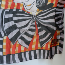 Load image into Gallery viewer, Vintage 2003 Long MOSCHINO Larioseta Como Olive Oyl Silk Scarf (with Original Orange Label)
