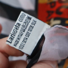 Load image into Gallery viewer, Vintage 2003 Long MOSCHINO Larioseta Como Olive Oyl Silk Scarf (with Original Orange Label)
