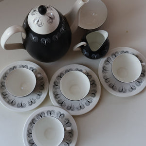 Fine 1950s FOLEY DOMINO Bone China Coffee Set. Designed by Hazel Thumpson