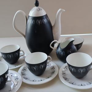 Fine 1950s FOLEY DOMINO Bone China Coffee Set. Designed by Hazel Thumpson