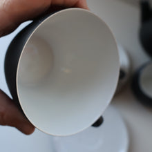 Load image into Gallery viewer, 1949 Porcelian &quot;Tea for Two&quot; Tea Set. &quot;Charcoal&quot; Design by Raymond Loewy for Rosenthal
