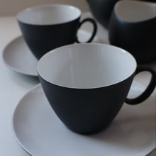 Load image into Gallery viewer, 1949 Porcelian &quot;Tea for Two&quot; Tea Set. &quot;Charcoal&quot; Design by Raymond Loewy for Rosenthal
