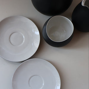 1949 Porcelian "Tea for Two" Tea Set. "Charcoal" Design by Raymond Loewy for Rosenthal