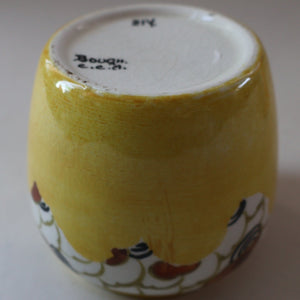SCOTTISH POTTERY. Sweet Little 1920s BOUGH Ceramic Pot or Miniature Vase. Pretty Hand Painted Floral Design
