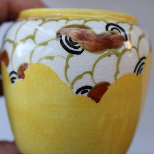 SCOTTISH POTTERY. Sweet Little 1920s BOUGH Ceramic Pot or Miniature Vase. Pretty Hand Painted Floral Design