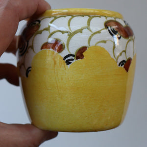 SCOTTISH POTTERY. Sweet Little 1920s BOUGH Ceramic Pot or Miniature Vase. Pretty Hand Painted Floral Design