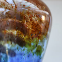 Load image into Gallery viewer, 1970s Isle of Wight AURENE Bottle Vase with Large Ball Stopper by Michael Harris with Flame Pontil
