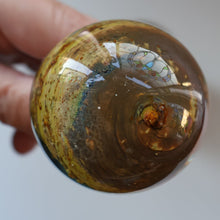 Load image into Gallery viewer, 1970s Isle of Wight AURENE Bottle Vase with Large Ball Stopper by Michael Harris with Flame Pontil
