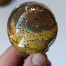 Load image into Gallery viewer, 1970s Isle of Wight AURENE Bottle Vase with Large Ball Stopper by Michael Harris with Flame Pontil
