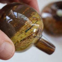 Load image into Gallery viewer, 1970s Isle of Wight AURENE Bottle Vase with Large Ball Stopper by Michael Harris with Flame Pontil
