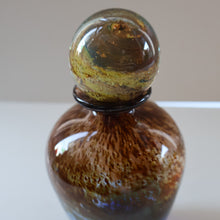 Load image into Gallery viewer, 1970s Isle of Wight AURENE Bottle Vase with Large Ball Stopper by Michael Harris with Flame Pontil
