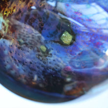 Load image into Gallery viewer, LARGE 1970s Isle of Wight Blue AURENE Globular Studio Glass by Michael Harris with Flame Pontil and Paper Label
