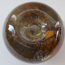 Load image into Gallery viewer, LARGE 1970s Isle of Wight Blue AURENE Globular Studio Glass by Michael Harris with Flame Pontil and Paper Label
