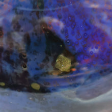 Load image into Gallery viewer, LARGE 1970s Isle of Wight Blue AURENE Globular Studio Glass by Michael Harris with Flame Pontil and Paper Label
