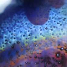 Load image into Gallery viewer, LARGE 1970s Isle of Wight Blue AURENE Globular Studio Glass by Michael Harris with Flame Pontil and Paper Label
