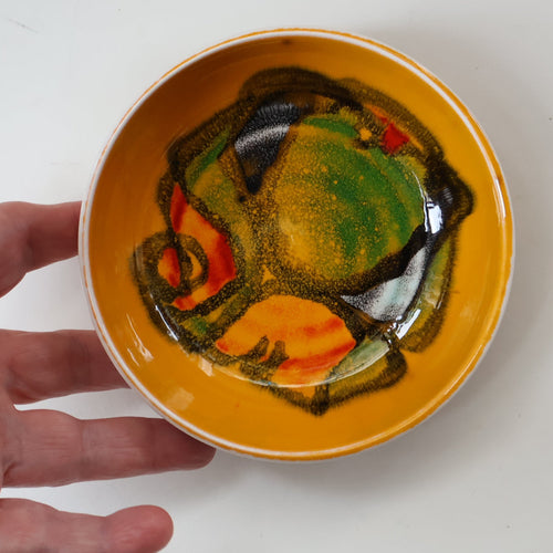 1960s Yellow POOLE Delphis Shallow Dish or Bowl. Fantastic Abstract Design 