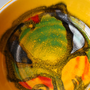 1960s Yellow POOLE Delphis Shallow Dish or Bowl. Fantastic Abstract Design 