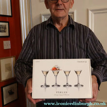 Load image into Gallery viewer, 2009. Set of Four Orrefors Stemmed Schnapps Glasses. Designed by Ingegerd Raman - Scandinavian Glass
