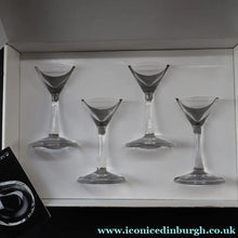 Load image into Gallery viewer, 2009. Set of Four Orrefors Stemmed Schnapps Glasses. Designed by Ingegerd Raman - Scandinavian Glass
