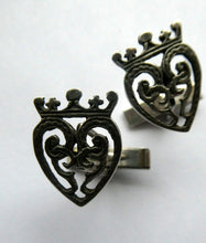 Load image into Gallery viewer, Fine Pair of Scottish Sterling Silver Vintage Cufflinks. Luckenbooth Shape
