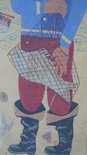 Load image into Gallery viewer, NAIVE SCHOOL. Vintage 1950s Seaside Illustration for a Child&#39;s Book. Watercolour - with Assocated Published Image
