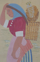 Load image into Gallery viewer, NAIVE SCHOOL. Vintage 1950s Seaside Illustration for a Child&#39;s Book. Watercolour - with Assocated Published Image
