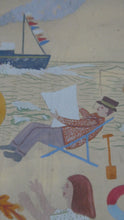 Load image into Gallery viewer, NAIVE SCHOOL. Vintage 1950s Seaside Illustration for a Child&#39;s Book. Watercolour - with Assocated Published Image

