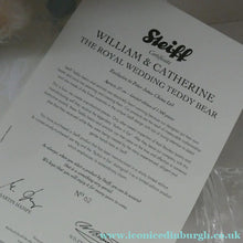 Load image into Gallery viewer, 2011 Limited Edition Royal Wedding Catherine Bear with Gold Nose. BOXED
