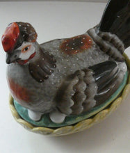 Load image into Gallery viewer, LARGE Antique Staffordshire Hen on Nest / Hen on Basket Lidded Dish. Beautiful Colours
