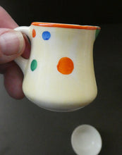 Load image into Gallery viewer, 1930s Hancock&#39;s Ivory Ware ART DECO Miniature or Cabinet Tea Set Embellished with Random Multi-Colour Dots
