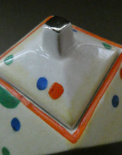 Load image into Gallery viewer, 1930s Hancock&#39;s Ivory Ware ART DECO Miniature or Cabinet Tea Set Embellished with Random Multi-Colour Dots
