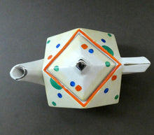 Load image into Gallery viewer, 1930s Hancock&#39;s Ivory Ware ART DECO Miniature or Cabinet Tea Set Embellished with Random Multi-Colour Dots
