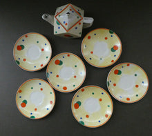 Load image into Gallery viewer, 1930s Hancock&#39;s Ivory Ware ART DECO Miniature or Cabinet Tea Set Embellished with Random Multi-Colour Dots
