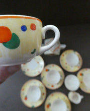 Load image into Gallery viewer, 1930s Hancock&#39;s Ivory Ware ART DECO Miniature or Cabinet Tea Set Embellished with Random Multi-Colour Dots
