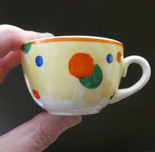 Load image into Gallery viewer, 1930s Hancock&#39;s Ivory Ware ART DECO Miniature or Cabinet Tea Set Embellished with Random Multi-Colour Dots
