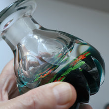 Load image into Gallery viewer, Large SCOTTISH Caithness Whitefriars Glass PERFUME BOTTLE. 1980s Red Clementis Design with Butterfly Cane
