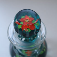 Load image into Gallery viewer, Large SCOTTISH Caithness Whitefriars Glass PERFUME BOTTLE. 1980s Red Clementis Design with Butterfly Cane
