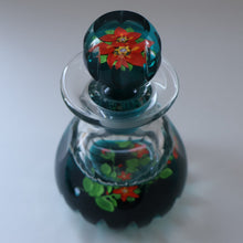 Load image into Gallery viewer, Large SCOTTISH Caithness Whitefriars Glass PERFUME BOTTLE. 1980s Red Clementis Design with Butterfly Cane
