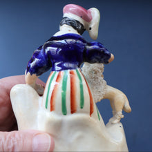 Load image into Gallery viewer, ANTIQUE Victorian 1860s Staffordshire Spill Vase Featuring a Little Boy with a Little Poodle on his Lap
