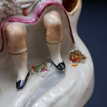 Load image into Gallery viewer, ANTIQUE Victorian 1860s Staffordshire Spill Vase Featuring a Little Boy with a Little Poodle on his Lap
